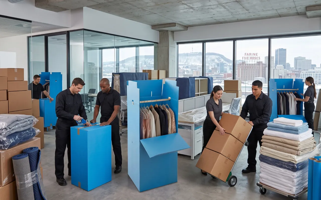 Corporate move in Montreal: uniforms, textiles and furniture