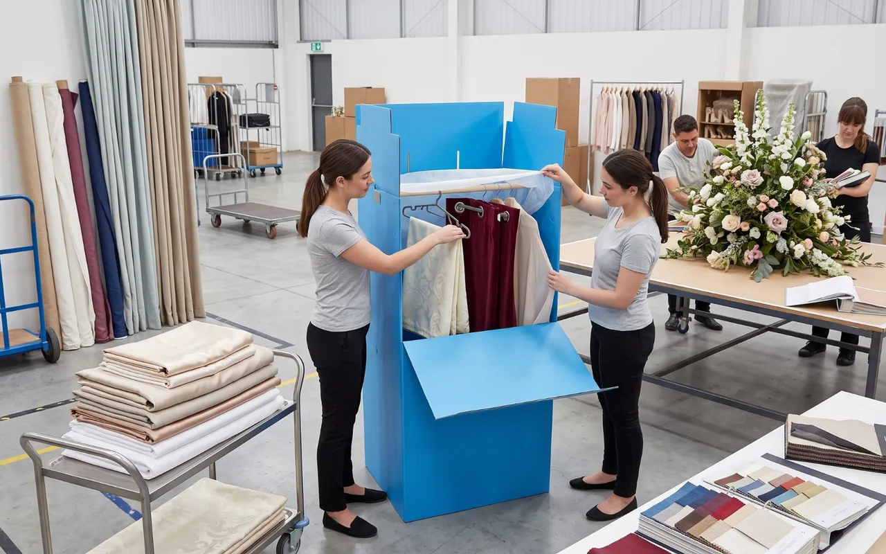 Événementiel et décoration : déplacer nappes, rideaux et textiles sans les froisser